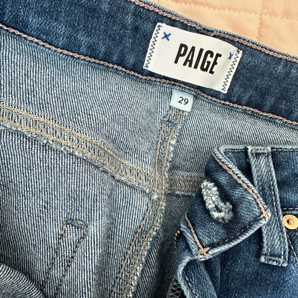 Paige Cindy High-Rise Straight Leg Jeans Dark Wash- 29 - Picture 5 of 6